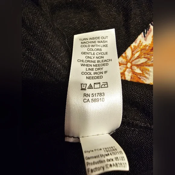 Maurices Black Top with Floral Sleeves - Picture 5 of 5